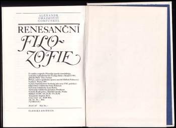 Aleksandr Chaimovič Gorfunkel': Renesanční filozofie