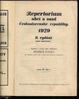 Repertorium obcí a osad Československé republiky 1929