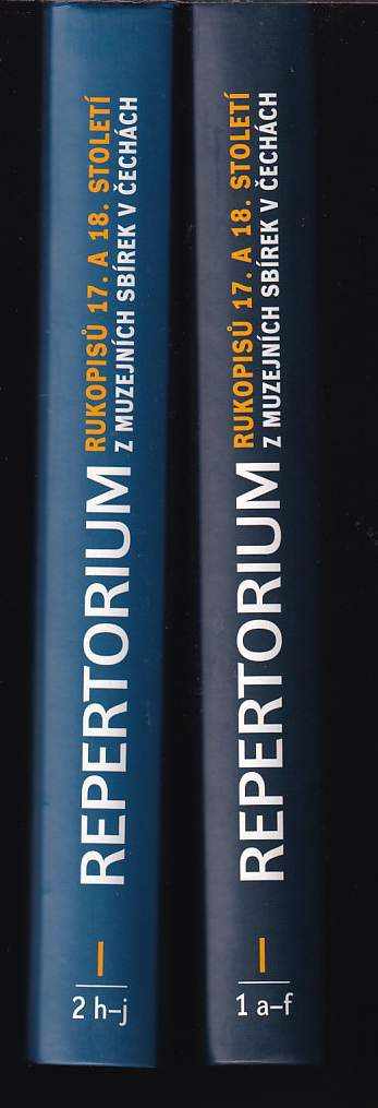 Alexandr Štich: Repertorium rukopisů 17. a 18. století z muzejních sbírek v Čechách 1 a-f, h-j
