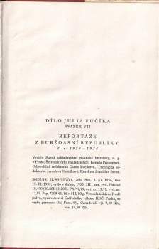 Julius Fučík: Reportáže z buržoazní republiky