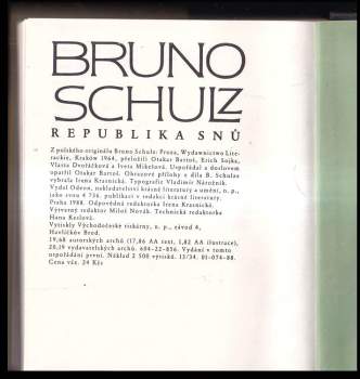 Bruno Schulz: Republika snů