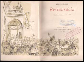 Ján Kalinčiak: Reštavrácia