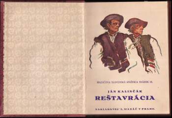 Ján Kalinčiak: Reštavrácia