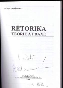 Irena Žantovská: Rétorika