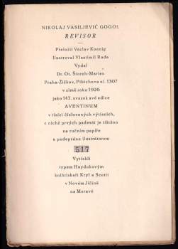 Nikolaj Vasil'jevič Gogol‘: Revisor