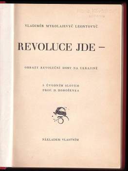 Vladimir Mykolajevyč Leontovyč: Revoluce jde