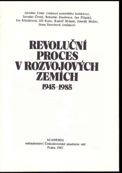 Zdenek Mlynar: Revoluční proces v rozvojových zemích