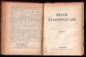 Jaroslav Šulc: Revue štastných lidí - věnovaná okultismu, náboženství, herm. lékařství a všeobecným potřebným otázkám životním - ročník I. + II.