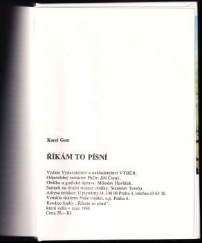 Karel Gott: Říkám to písní