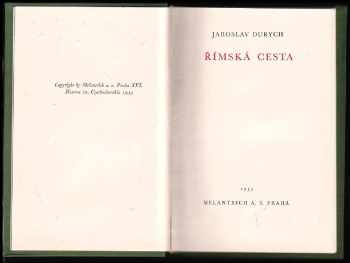 Jaroslav Durych: Římská cesta