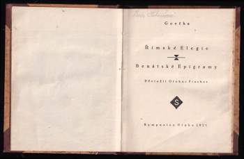Johann Wolfgang von Goethe: Římské elegie ; Benátské epigramy