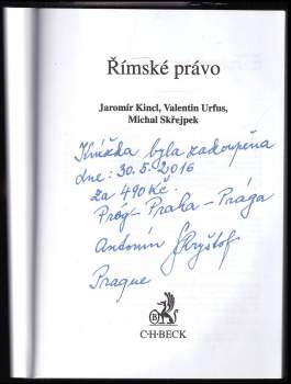 Valentin Urfus: Římské právo