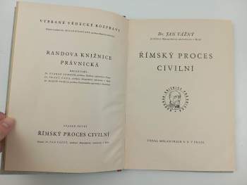 Jan Vážný: Římský proces civilní