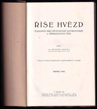 Hubert Slouka: Říše hvězd, ročník XVIII.