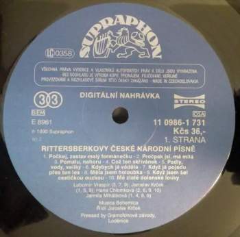 Musica Bohemica: Rittersberkovy České Národní Písně