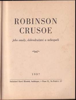 Max Regal: Robinson Crusoe, jeho osudy, zážitky a dobrodružství