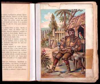 Daniel Defoe: Robinson Krusoe - barevné litografie - S pěti obrázky