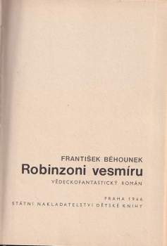 František Běhounek: Robinsoni vesmíru