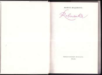 Marie Majerová: Robinsonka