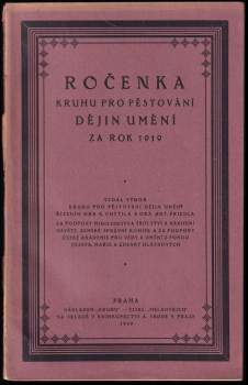 Ročenka Kruhu pro pěstování dějin umění za rok 1919