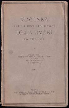 Ročenka Kruhu pro pěstování dějin umění za rok 1916