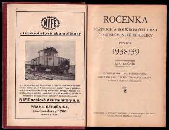 Ročenka státních a soukromých drah Československé republiky pro rok 1938/39