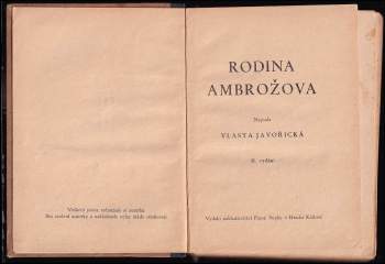 Vlasta Javořická: Rodina Ambrožova