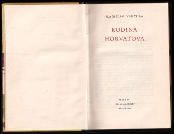 Vladislav Vančura: Rodina Horvatova