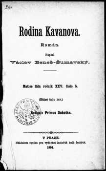 Václav Beneš Šumavský: Rodina Kavanova