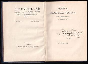 Jan Kabelík: Rodina pěvce Slávy dcery