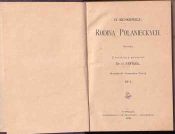 Henryk Sienkiewicz: Rodina Polanieckých : Díl 1-3