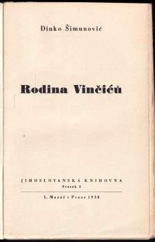 Dinko Šimunović: Rodina Vinčićů