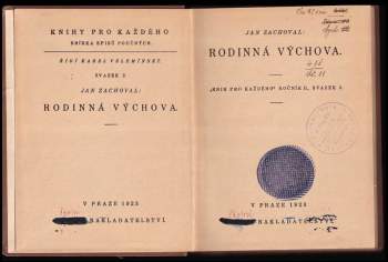Jan Zachoval: Rodinná výchova