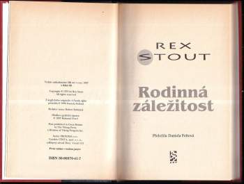 Rex Stout: Rodinná záležitost