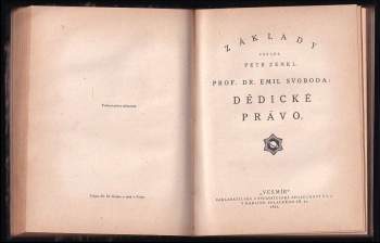 Karel Stloukal: Rodinné právo + Dědické právo + Náš vzduch - naše moře + Dějiny československé v hlavních obrysech