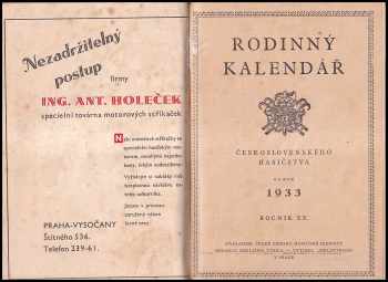 Rodinný kalendář československého hasičstva na rok 1923