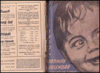 František V. Pokorný: Rodinný kalendář nového lidu na rok 1931 a 1932 - čítanka pro náš lid - ročník XIX a XX