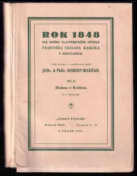 Rok 1848 dle deníku vlasteneckého učitele Františka Václava Karlíka v Rokycanech