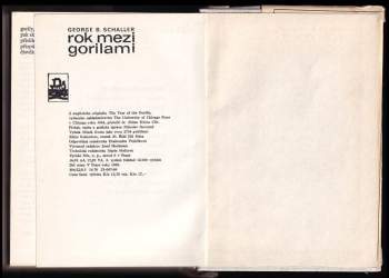 George B Schaller: Rok mezi gorilami