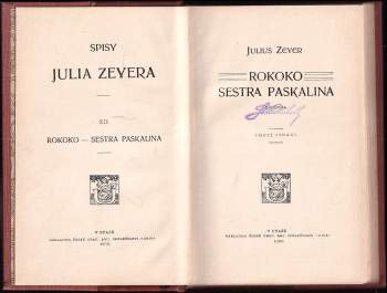 Julius Zeyer: Rokoko ; Sestra Paskalina : legenda
