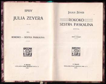 Julius Zeyer: Rokoko ; Sestra Paskalina : legenda
