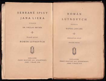 Jan Lier: Román Lutnových