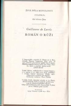 Guillaume de Lorris: Román o růži