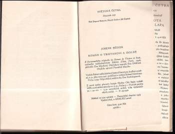 Joseph Bédier: Román o Tristanovi a Isoldě