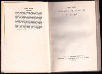 Joseph Bédier: Román o Tristanovi a Isoldě