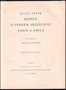 Julius Zeyer: Román o věrném přátelství Amise a Amila
