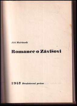 Jiří Mařánek: Romance o Závišovi