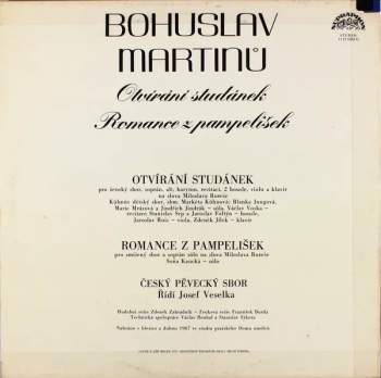 Bohuslav Martinů: Romance Z Pampelišek / Otvírání Studánek