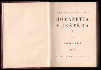 Karolina Světlá: Romanetta z Ještěda