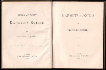 Karolina Světlá: Romanetta z Ještěda